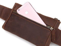 Cool and Retro Brown LEATHER MENS FANNY PACK FOR MEN BUMBAG Vintage WAIST BAGS