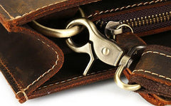 Vintage Leather Men Brown 11inch Briefcase Professional Briefcase Shoulder Bags For Men
