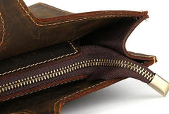 Vintage Leather Men Brown 11inch Briefcase Professional Briefcase Shoulder Bags For Men
