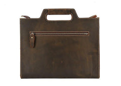 Vintage Leather Men Brown 11inch Briefcase Professional Briefcase Shoulder Bags For Men
