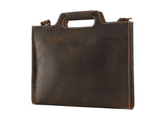Vintage Leather Men Brown 11inch Briefcase Professional Briefcase Shoulder Bags For Men