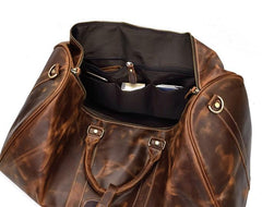 Cool Vintage Brown Leather Mens Overnight Bags Travel Bags Weekender Bags For Men