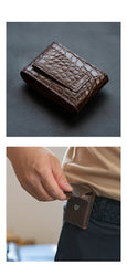 Crocodile Leather Mens S.T.Dupont Lighter Cases With Belt Loop Black Lighter Holders For Men