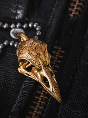 Crow Skull Keyring Brass Moto KeyChain Hook Keyrings Crow Skull Moto Key Holder Key Chain Key Rings for Men