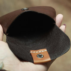 Handmade Small Slim Leather Men's Wallet Coin Holder Card Holder For Men