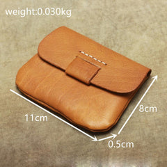 Handmade Small Slim Leather Men's Wallet Coin Holder Card Holder For Men