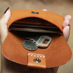 Handmade Small Slim Leather Men's Wallet Coin Holder Card Holder For Men