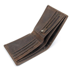 Best Brown Bifold Leather Mens Wallet Slim Wallet Billfold Wallet Driver's License Wallet for Men