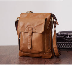 Dark Coffee LEATHER MENS Ipad Vertical SIDE BAG COURIER BAG Small Vertical MESSENGER BAG FOR MEN