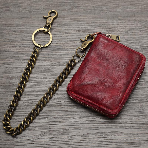 wallets with chain Biker Chain Wallets Mens Zip Around Wallet Mens Chained Wallets Small Biker Wallet 