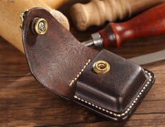 Handmade Leather Mens Zippo Lighter Case With Belt Loop Cool Dark Brown Standard Zippo Lighter Holders For Men