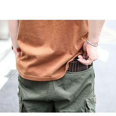 Vintage Brown Slim Leather Mens Card Wallet Small Card Holder Front Pocket Wallet For Men