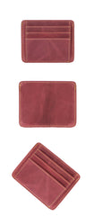 Vintage Brown Slim Leather Mens Card Wallet Small Card Holder Front Pocket Wallet For Men