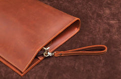 Dark Brown and Brown MENS LEATHER SLIM CLUTCH ENVELOPE BAG CLUTCH BAG FOR MEN