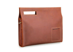 Dark Brown and Brown MENS LEATHER SLIM CLUTCH ENVELOPE BAG CLUTCH BAG FOR MEN