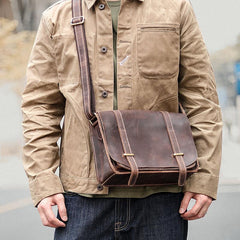 Cool Brown Leather Mens Casual 10
