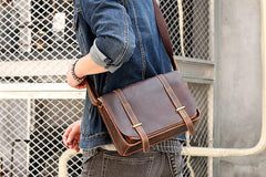 Cool Brown Leather Mens Casual 10