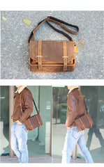 Cool Brown Leather Mens Casual 10