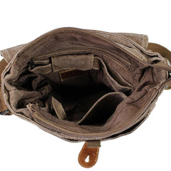 Canvas Black Mens 10 inches Small Vertical Postman Bag Messenger Bag Courier Bag For Men