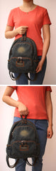 Denim Blue Backpack School Backpack Womens Blue Denim School Rucksack For Women