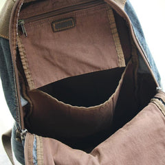 Denim Blue Mens 14 inches Backpack School Backpack Blue Jean Travel Backpack For Men