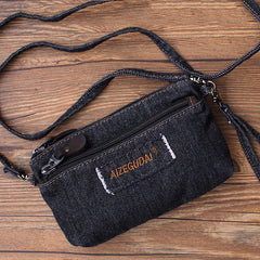 Denim Womens Phone Shoulder Bags Mini Denim Crossbody Bag Clutch Wirstlet Purse