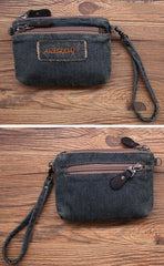 Blue Denim Womens Mini Shoulder Bags Keys Coin Wallet Messenger Bag Denim Wirstlet Purse