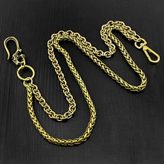 Badass Gold Double Long Skull Biker Wallet Chain Pants Chain wallet Chain For Men