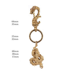 Dragon Brass Keyring Moto KeyChains Leather Brass Keyring with Bottle Opener Key Holders Key Chain Key Ring for Men