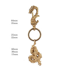 Dragon Brass Keyring Moto KeyChains Leather Brass Keyring with Bottle Opener Key Holders Key Chain Key Ring for Men