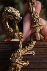 Dragon Brass Keyring Moto KeyChains Leather Brass Keyrings with Bottle Opener Key Holders Key Chain Key Ring for Men