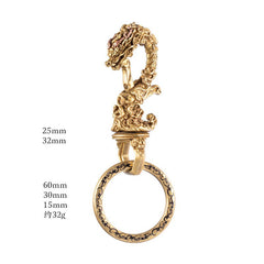 Dragon Brass Keyring Moto KeyChains Leather Brass Keyrings with Bottle Opener Key Holders Key Chain Key Ring for Men