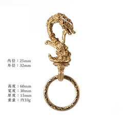 Dragon Brass Keyring Moto KeyChains Leather Brass Keyring with Bottle Opener Key Holders Key Chain Key Ring for Men