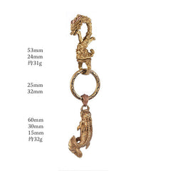 Dragon Brass Keyring Moto KeyChains Leather Brass Keyrings with Bottle Opener Key Holders Key Chain Key Ring for Men