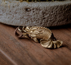 Dragon Fish Keyring Brass Moto KeyChains Hook Keyrings Dragon Moto Key Holders Key Chain Key Rings for Men