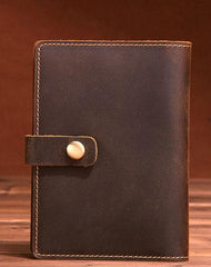 Vintage Leather Mens Passport Wallet Bifold Slim Long Wallet For Men