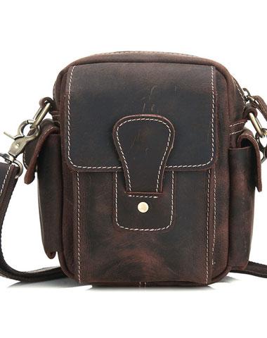 Genuine Leather Cool Chest Bag Sling Bag Crossbody Bag Travel Bag Hiking Bag For Mens