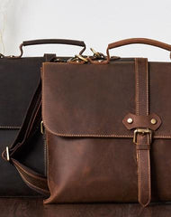 Genuine Leather Messenger Bag Briefcase Bag Cross Body Cool Chest Bag Travel Bag Hiking Bag For Men