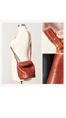Fashion Brown Leather Mens Womens Bucket Side Bag Black Bucket Messenger Bag For Men and Women