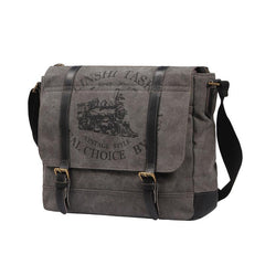 Fashion Canvas Leather Mens Side Bags Messenger Bags Khaki Canvas Courier Bag for Men