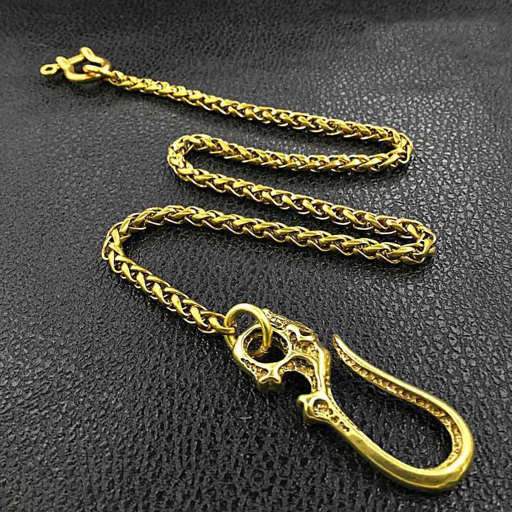 Skull Hook Keychain – Punk Style Brass Carabiner With Lobster Clasp For Keys & Chains