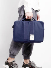 Fashion Polyester Fibre Men's Black Messenger Bag 14'' Blue Briefcase Business Computer Handbag For Men
