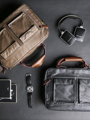 Fashion PVC Canvas Men's Khaki Large Handbag Briefcase Business Laptop Business For Men