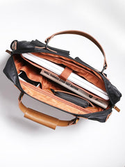 Fashion PVC Canvas Men's Khaki Large Handbag Briefcase Business Laptop Business For Men