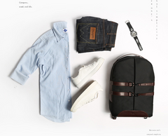 Fashion OXFORD CLOTH PVC Blue Men's Fashion Backpack Travel Backpack Computer Backpack For Men