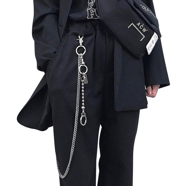Fashion Men's Women's Self Defense Long Hip Hop Pants Chain Biker Wallet Chain For Men