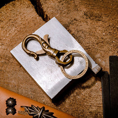 Floral Keyring Brass Moto KeyChain Hook Keyring Moto Key Holders Key Chain Key Rings for Men