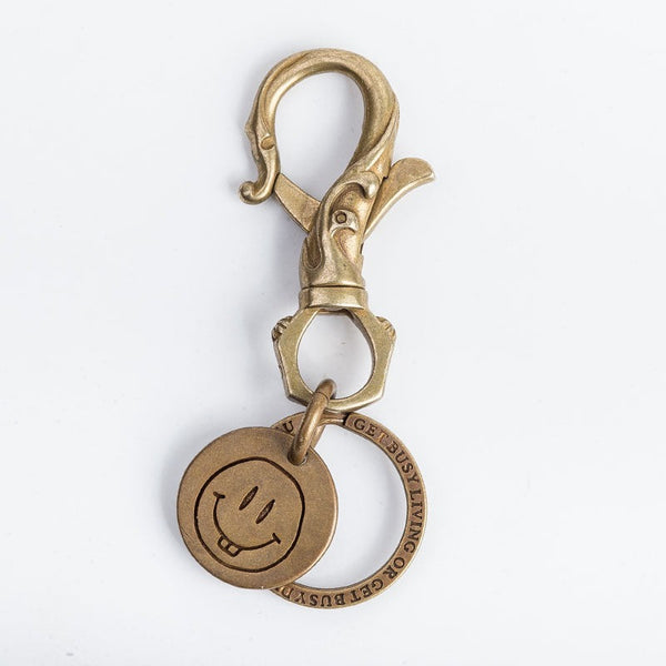 Floral Keyrings Brass Moto KeyChain Hook Keyrings Moto Key Holders Key Chain Key Rings for Men