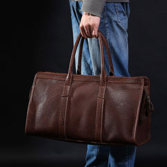 Genuine Leather Mens Large Travel Bag Cool Duffle Bag Shoulder Bag Weekender Bag for Men