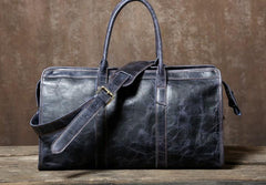 Genuine Leather Mens Large Travel Bag Cool Duffle Bag Shoulder Bag Weekender Bag for Men